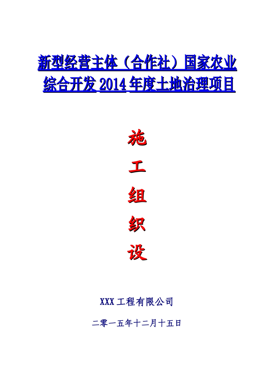国家农业综合开发年度土地治理项目施工组织_第1页