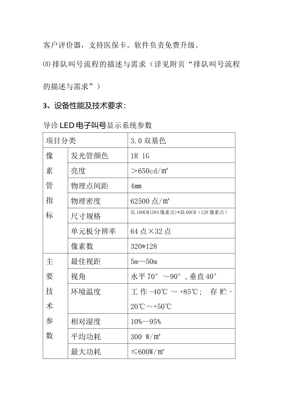 天津市口腔医院LED电子叫号系统技术要求_第3页