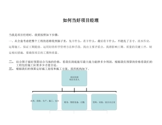 如何当好项目经理