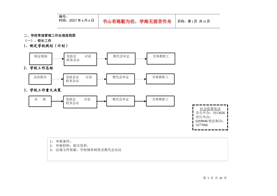 学校常规管理工作处理流程图（DOC38页）_第1页