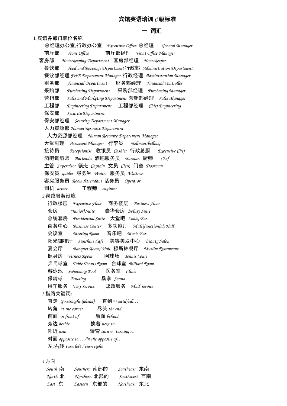 宾馆英语c级_第1页