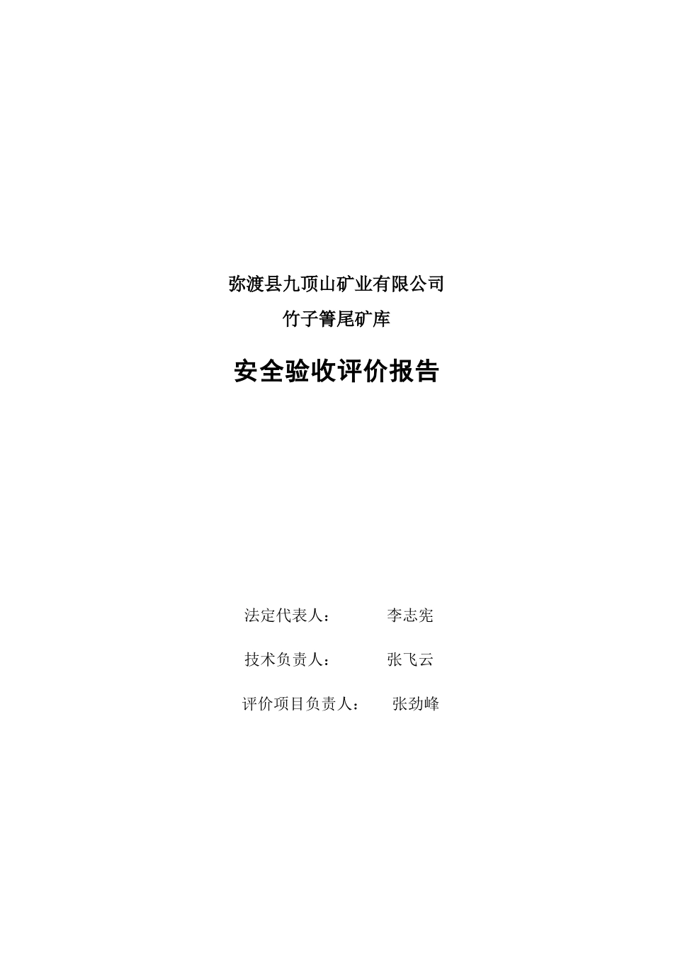 弥渡县九顶山矿业有限公司竹子箐尾矿库安全验收评价报_第2页