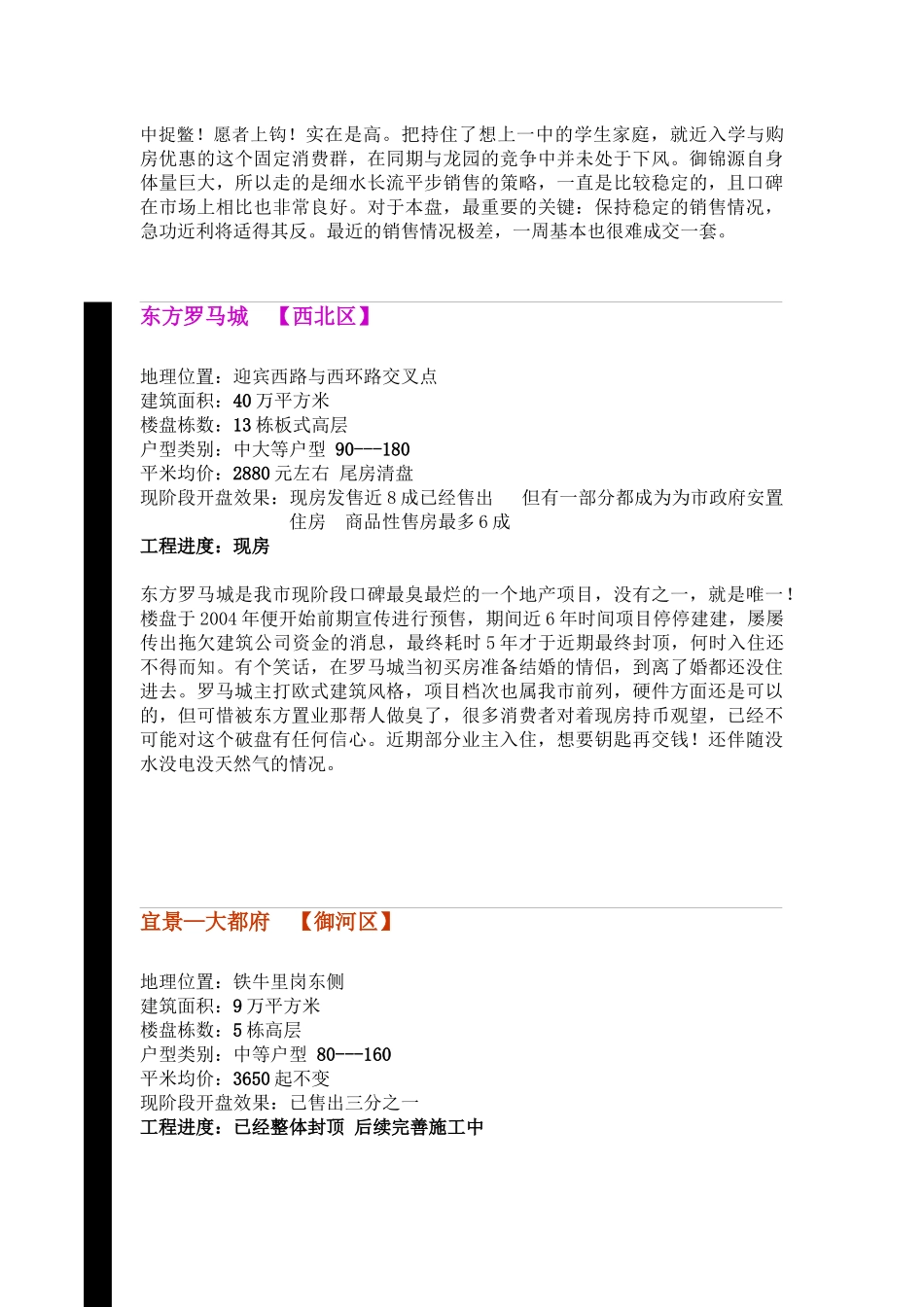 大同市房地产住宅项目概况XXXX版_第3页