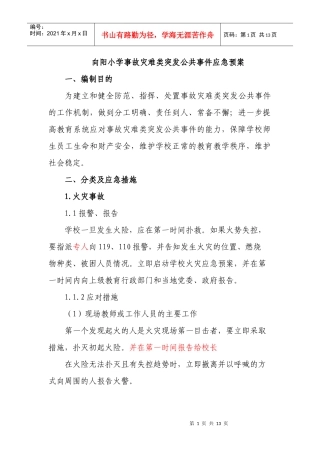 学校事故灾难类突发公共事件应急预案