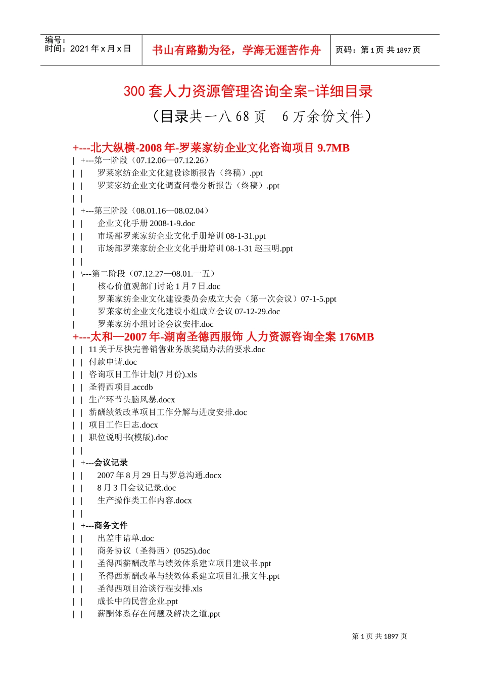 套人力资源管理咨询全案_第1页