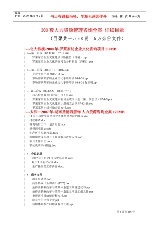 套人力资源管理咨询全案