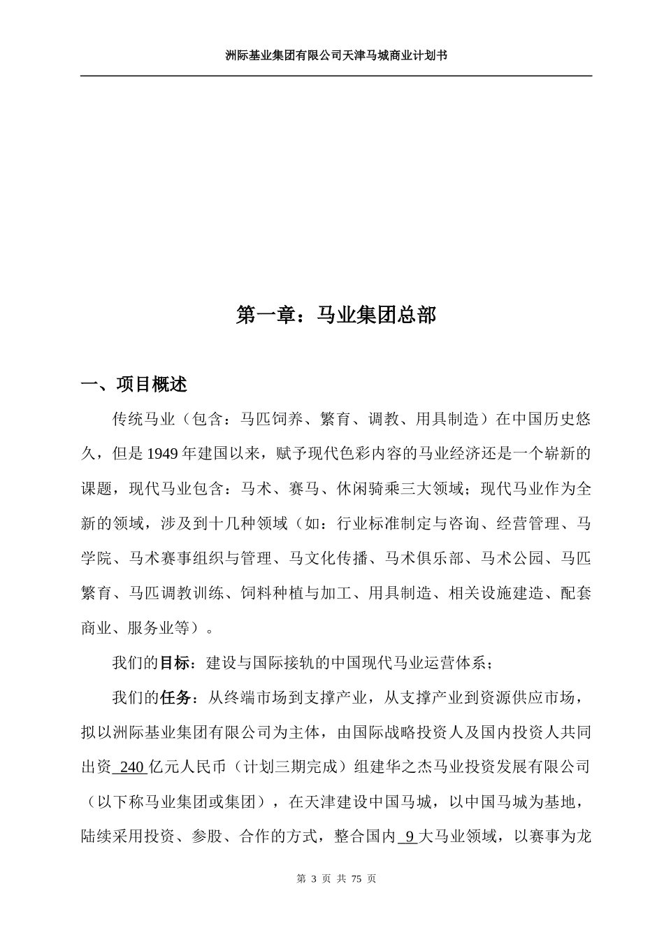 天津马城马术赛马休闲骑乘现代马业项目商业计划书（73_第3页