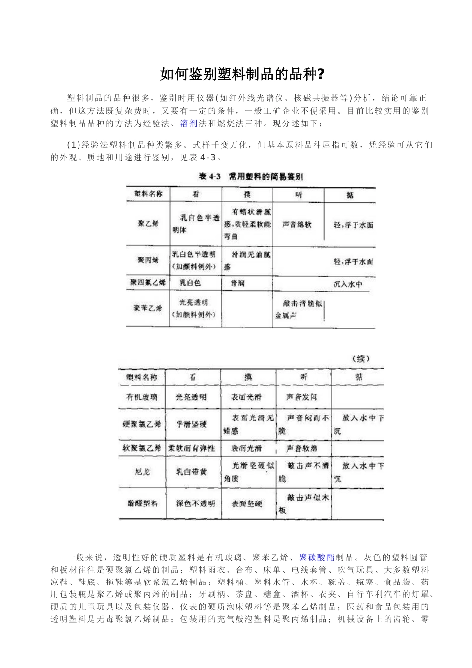 如何鉴别塑料品种_第1页