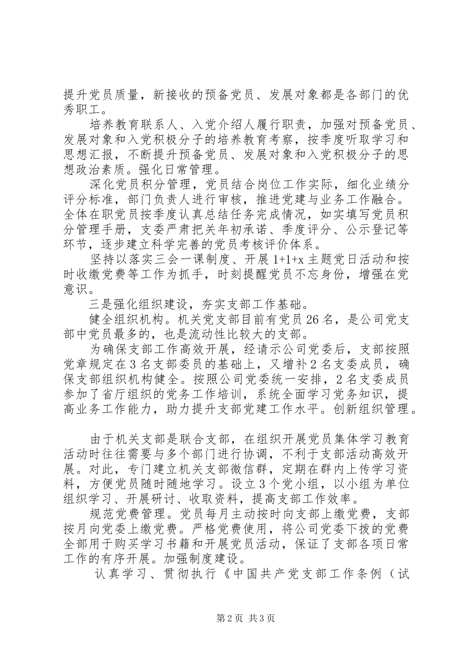 XX年支部党建工作经验交流发言稿_第2页