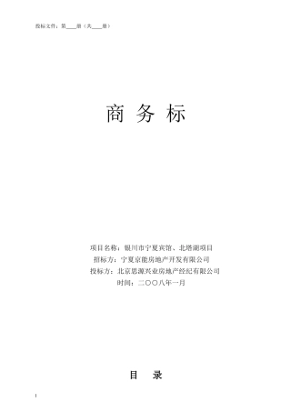宁夏银川投标项目商务标