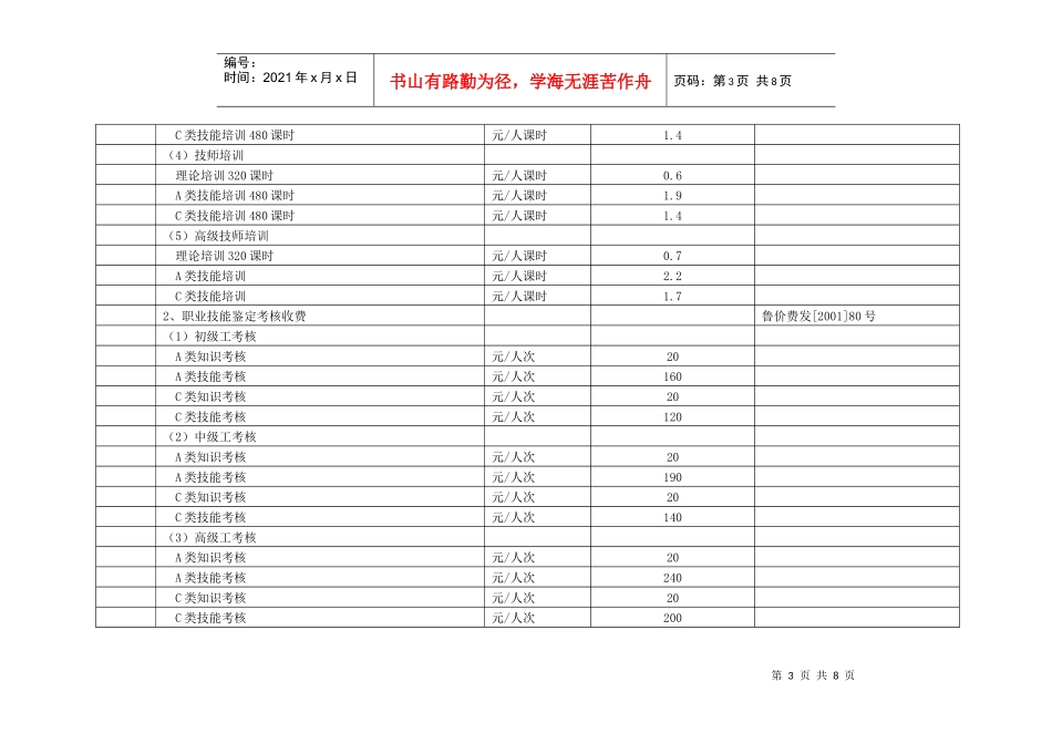 威海市建筑收费项目_第3页