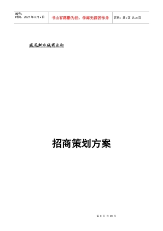 威尼斯水城商业步行街招商方案