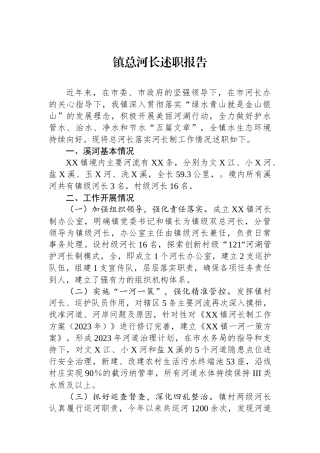 镇总河长述职报告