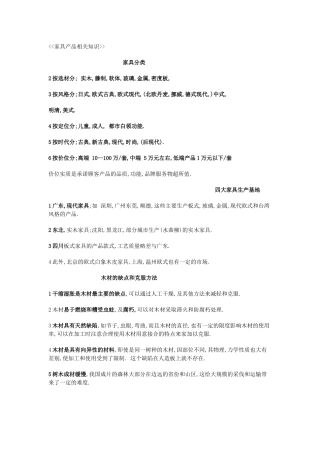 家具产品相关知识