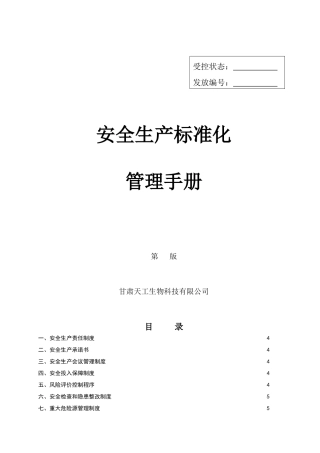 安全生产标准化管理手册(初稿)