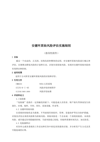 安健环原始风险评估实施细则