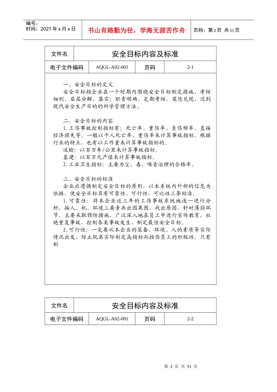 安全目标管理标准_第2页