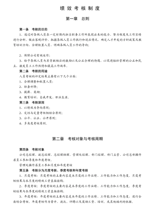 吉林某物业公司绩效考核制度