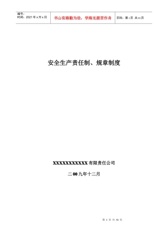 安全生产责任制、规章制度