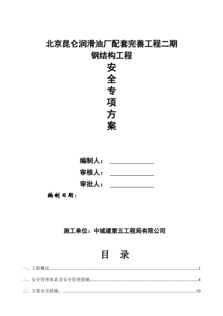 新编钢结构安全专项施工方案XXXX-12-5