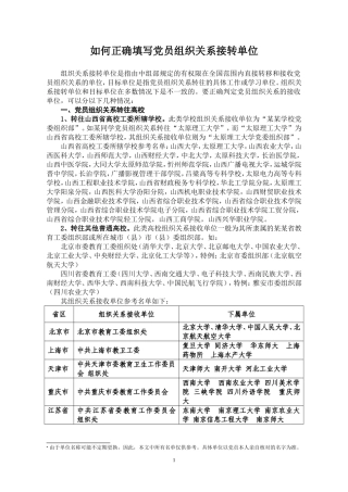 如何正确填写党员组织关系接转单位(DOC37页)