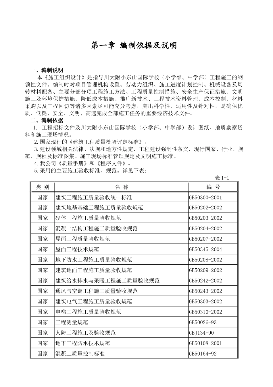 川大附小建筑工程施工组织设计方案_第1页