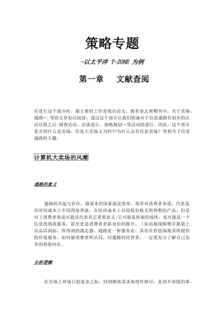 太平洋t-zone公司战略规划