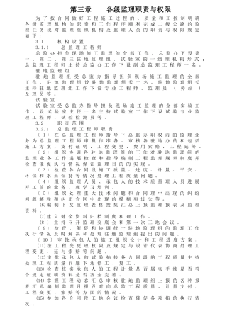 各级监理职责与权限