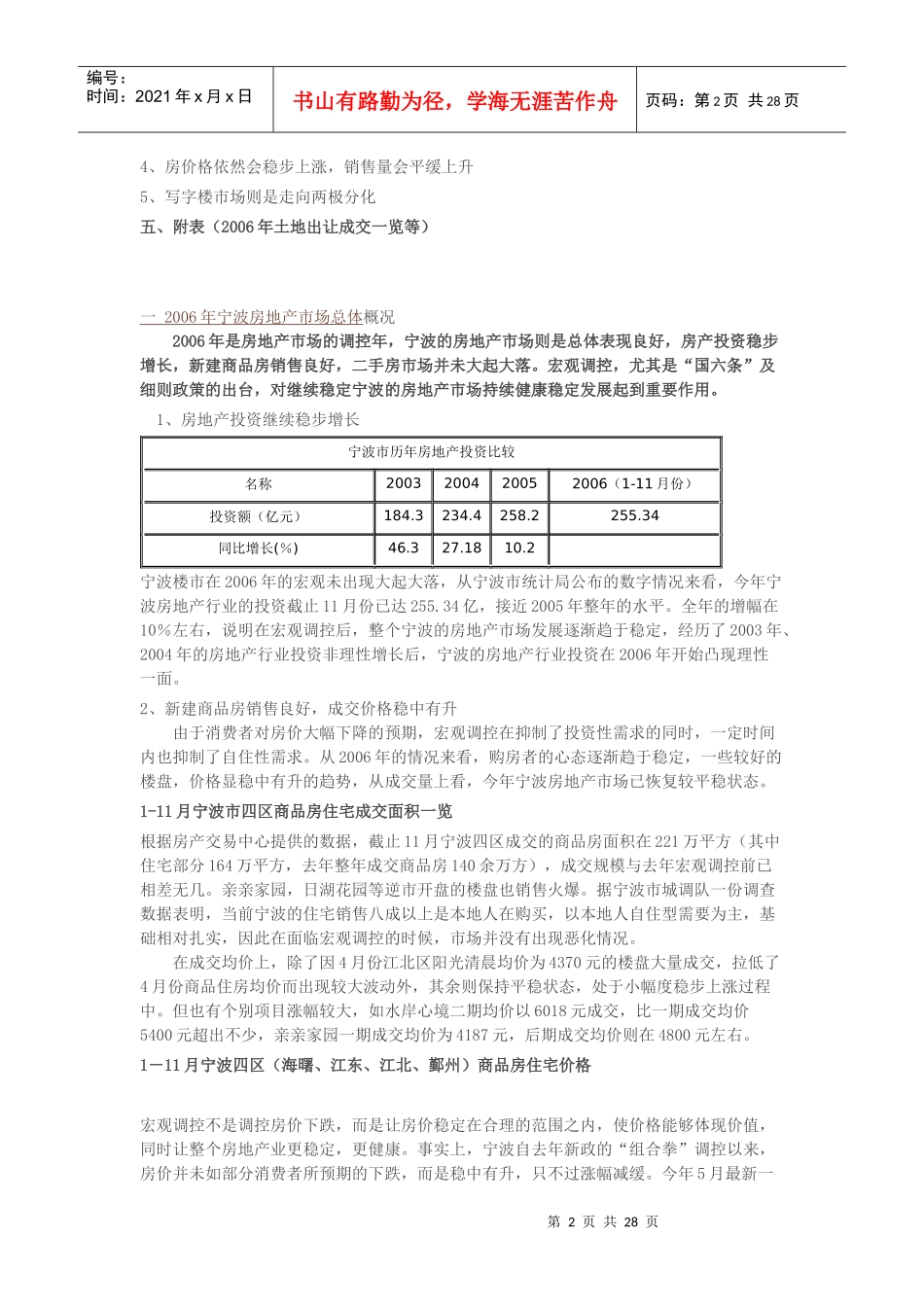 宁波楼市年度调研报告_第2页