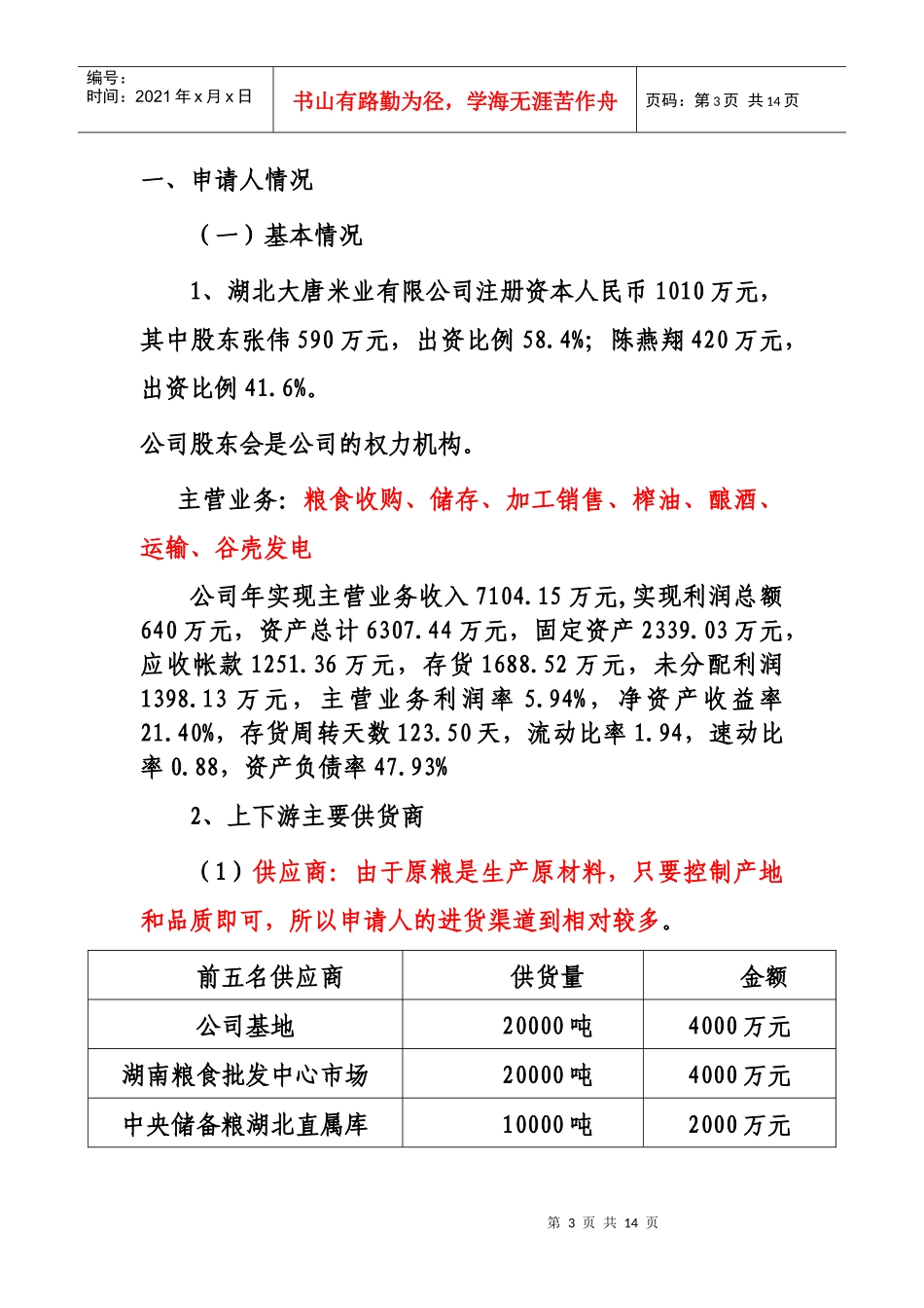 宁乡县某公司货押业务调查报告_第3页