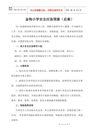 学校安全应急预案总案_2