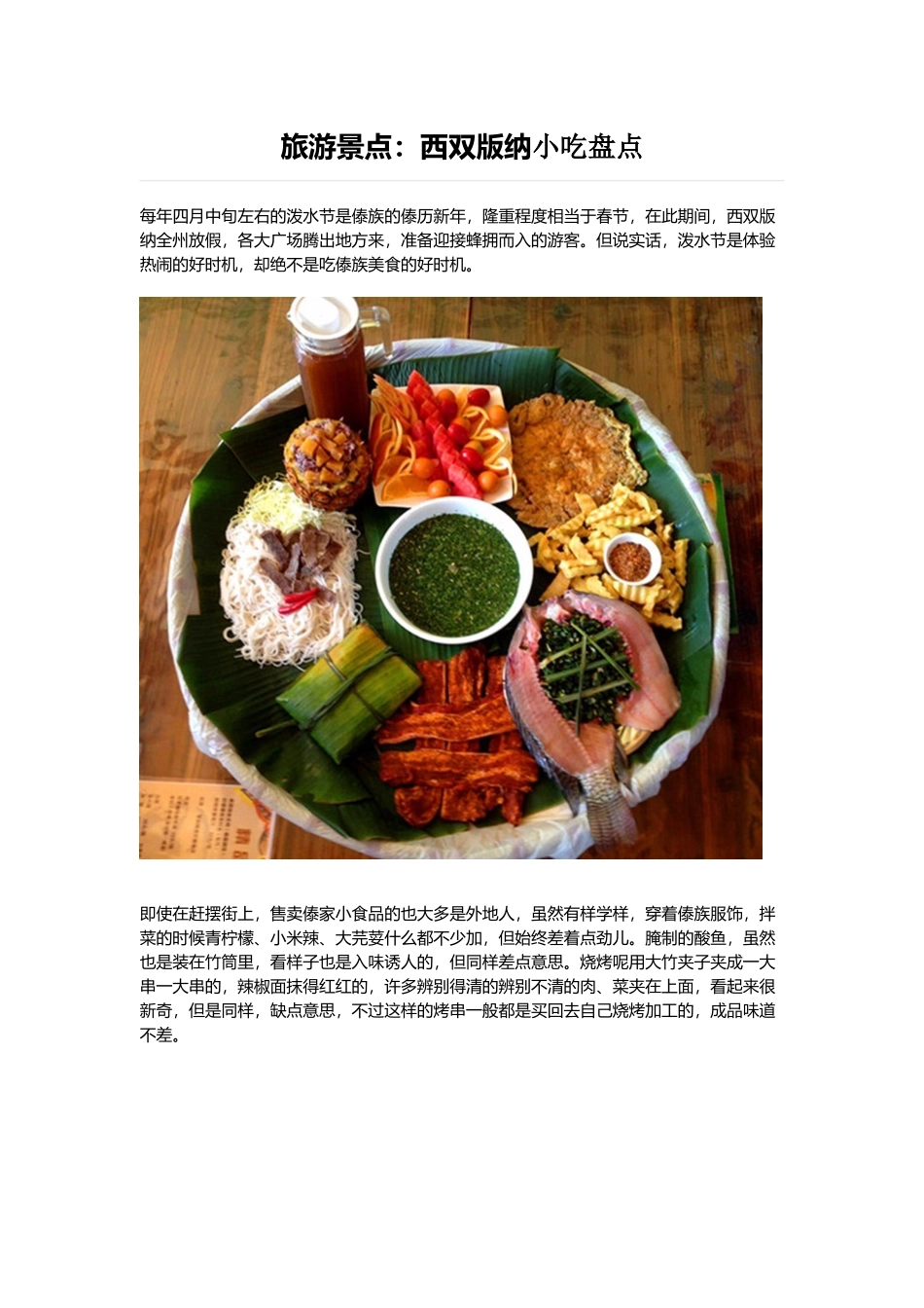 旅游景点西双版纳小吃盘点培训资料_第1页
