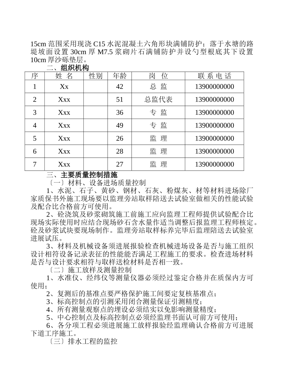 国道拓宽改造工程（西巷立交—新000国道）监理实施细则_第2页