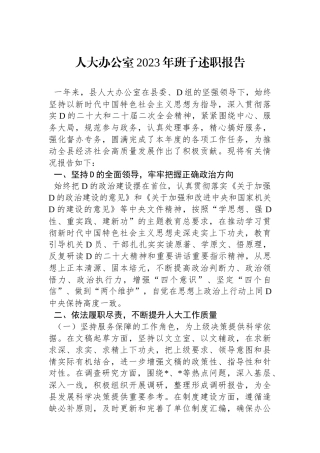人大办公室2023年班子述职报告 (1)