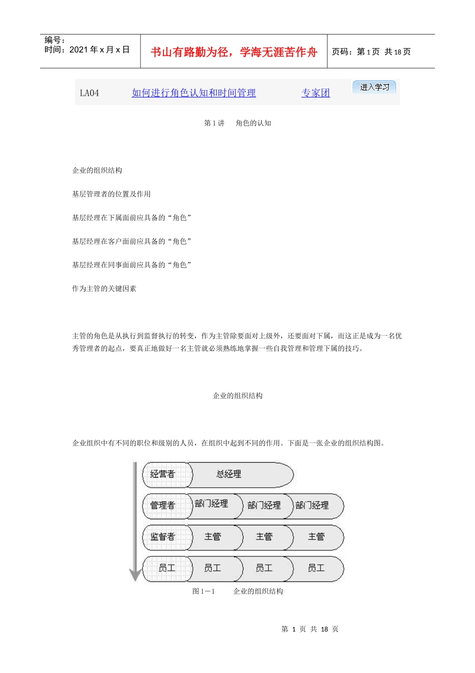 如何进行角色认知和时间管理_第1页