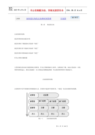 如何进行角色认知和时间管理