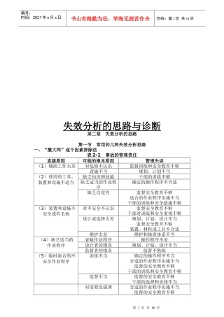 失效分析的思路及其诊断