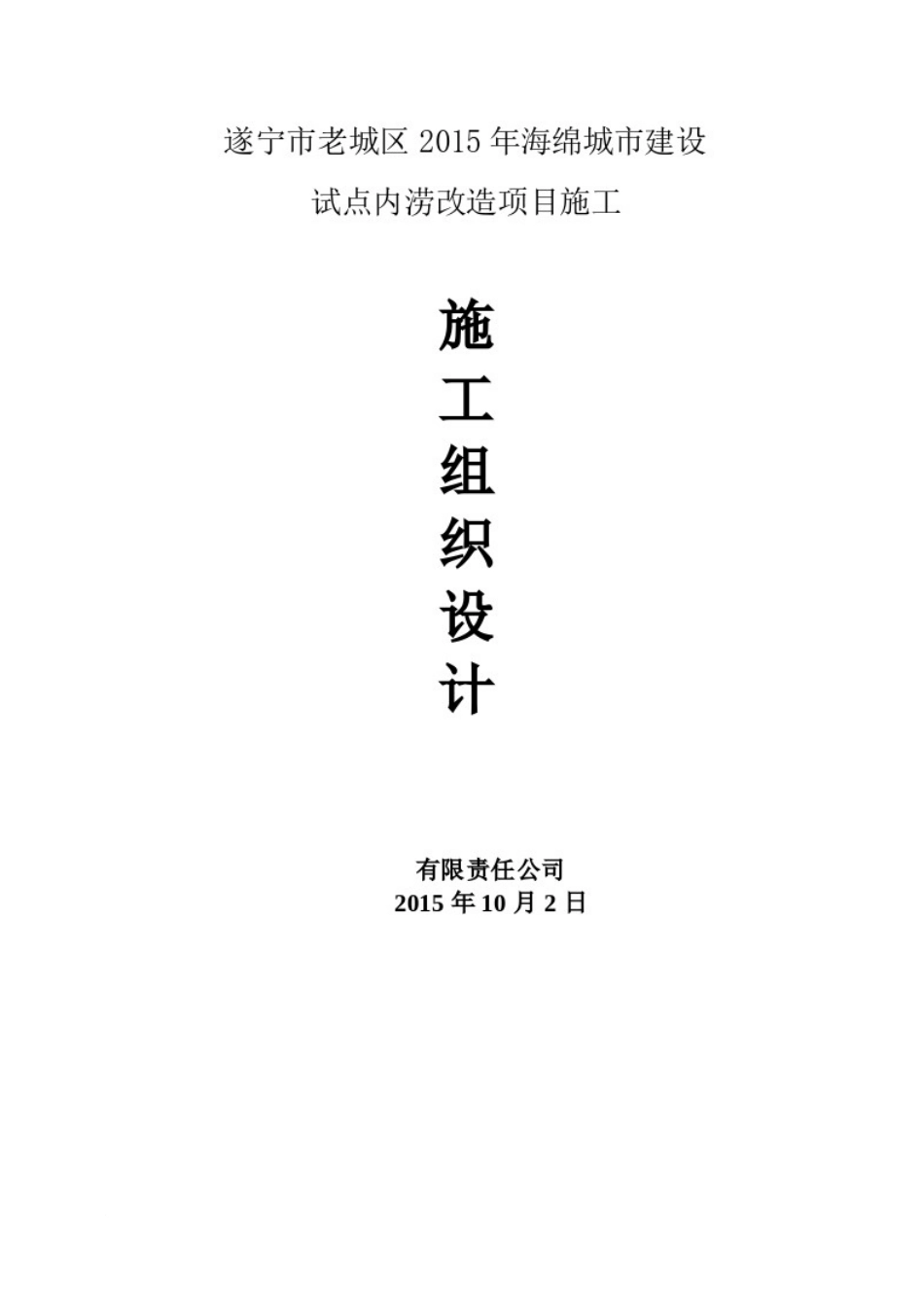 宁市老城区XXXX年海绵城市建设试点内涝改造项目施工_第1页