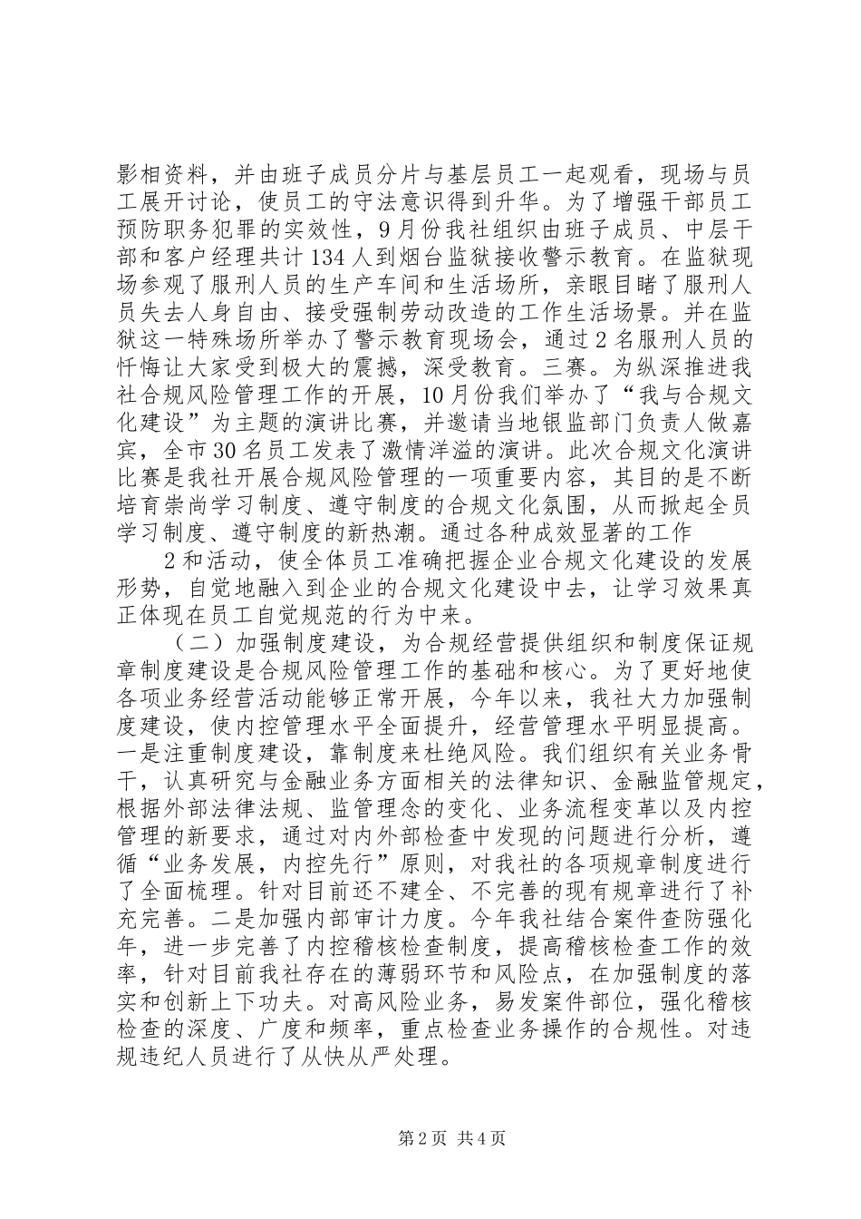 合规风险管理工作典型发言材料提纲_第2页