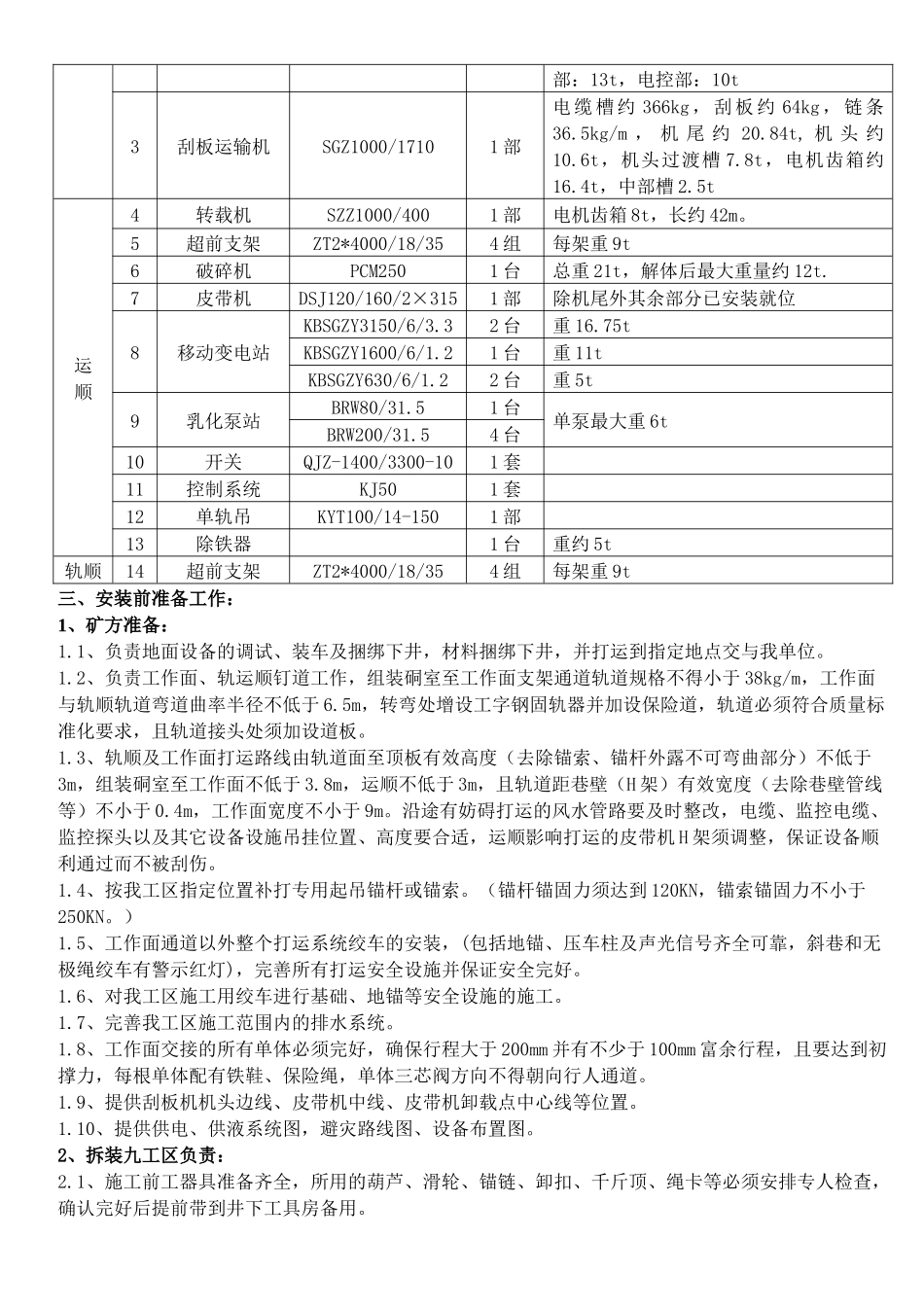 张北矿1413A综采工作面设备安装安全技术措施_第3页