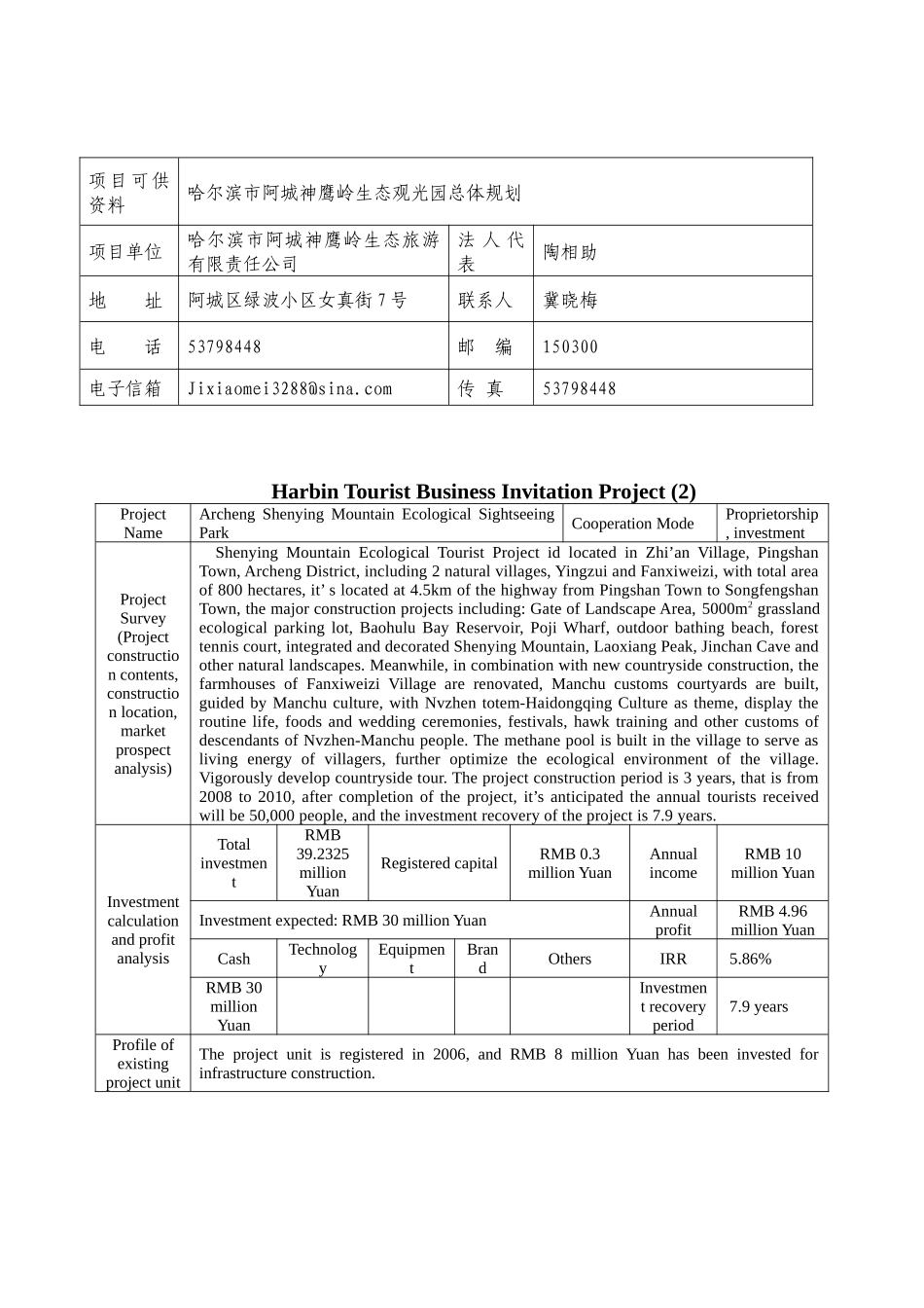 哈尔滨市旅游招商项目（二）_第2页
