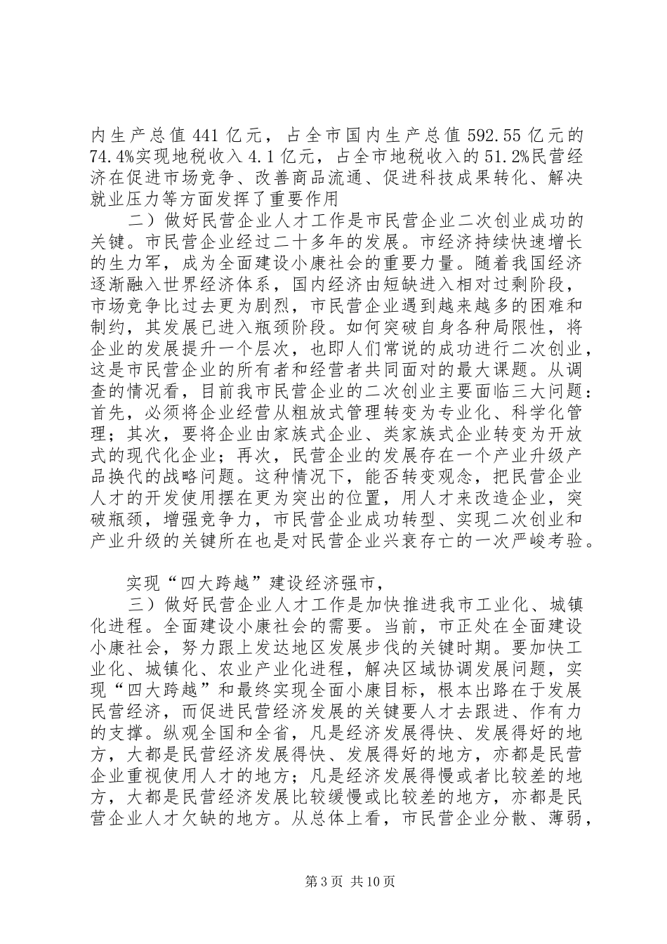 市区民营企业人才研讨发言稿_第3页