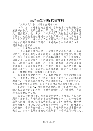 三严三实剖析发言致辞