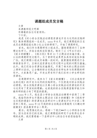 课题组成员发言