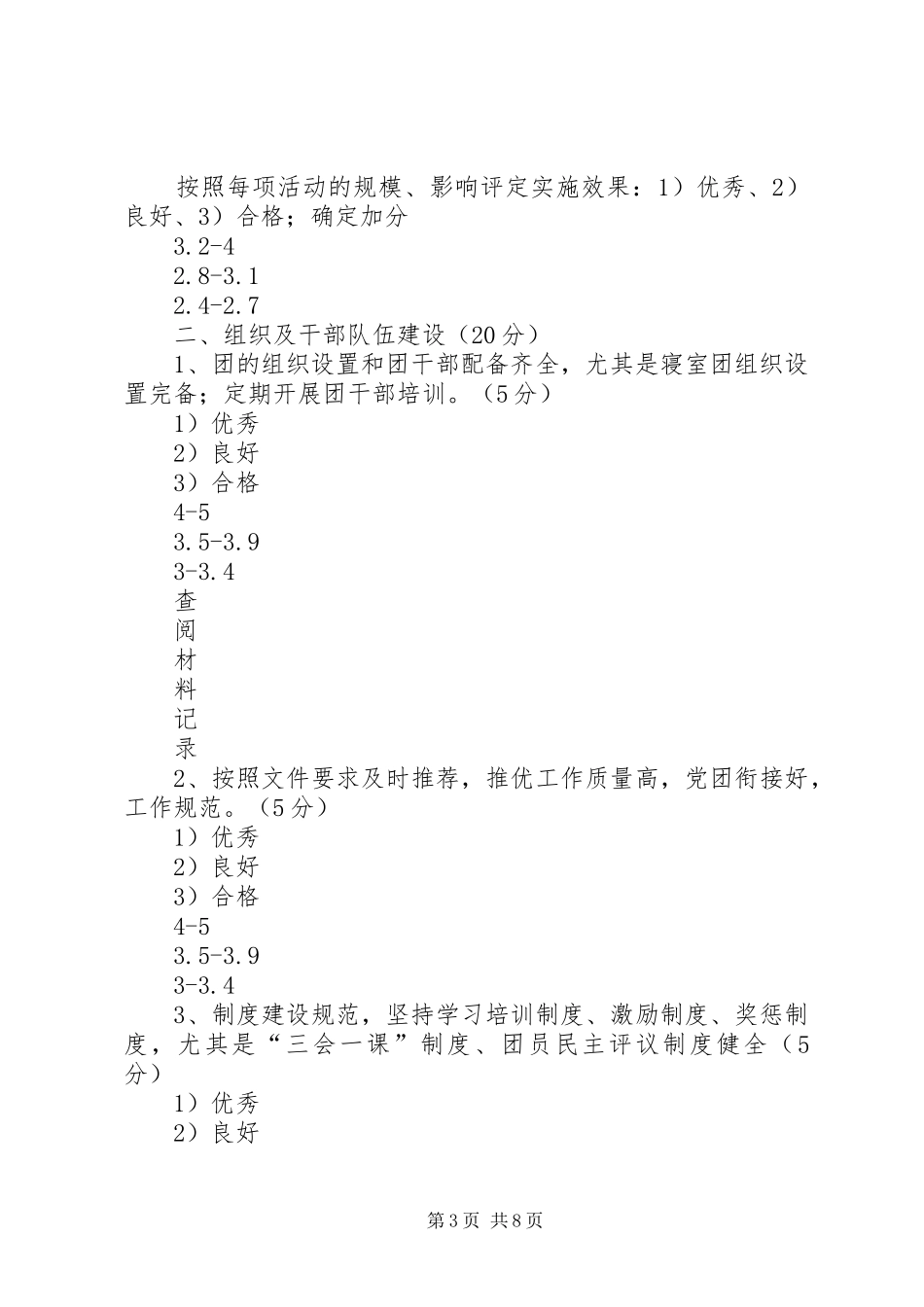 大学基层团组织工作量化考核方案_第3页