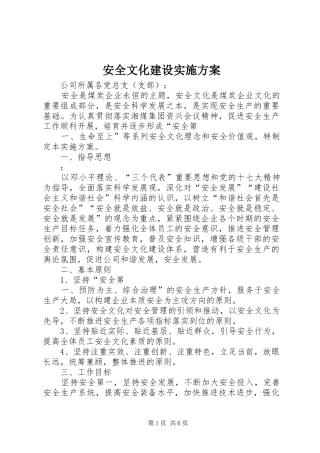 安全文化建设实施方案