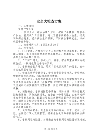安全大检查方案