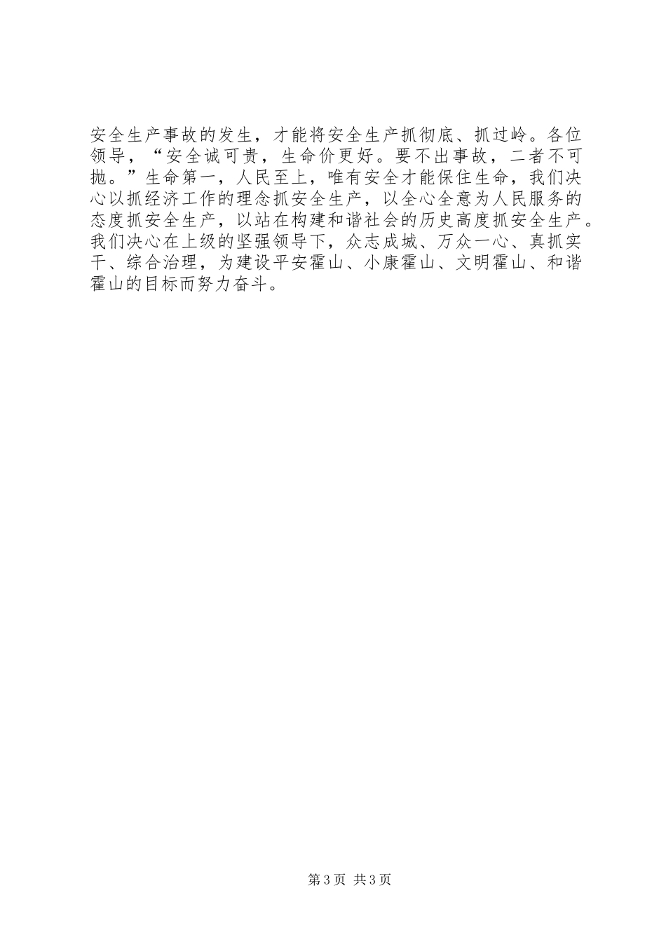 乡镇负责人在安全生产工作表态发言稿_第3页