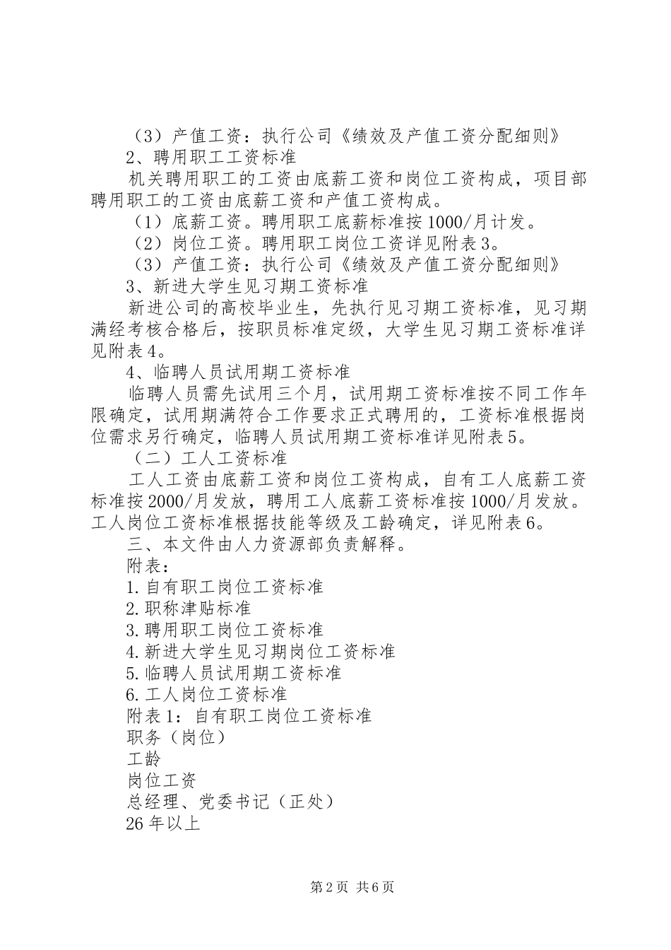 XX年职工工资调整方案_第2页