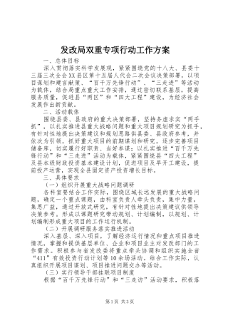 发改局双重专项行动工作方案